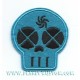 Patch ecusson little skull blue girly black eyes