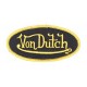 Patch ecusson von Dutch signature ovale jaune fond noir