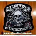 Patch ecusson skull lucky 7 bikes booze broads biker usa live to ride