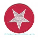 Patch ecusson étoile blanche dans rond rouge white star