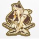 Patch ecusson scratch military pin up brunette spide pique armes