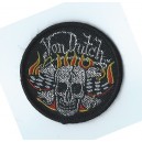 Patch ecusson skull flaming drapeaux damier von dutch racing