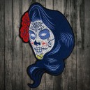 Patch ecusson dia de los muertos santa muerte sugar skull grande taille