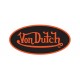 Sticker vondutch ovale signature orange fond noir tour orange von dutch 12