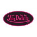 Sticker vondutch ovale signature rose fond noir tour rose von dutch 16