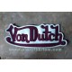 Patch ecusson von Dutch signature violet fond bleu ciel dos large