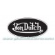 Sticker vondutch ovale signature blanche fond noir tour blanc von dutch 18