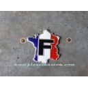 Sticker autocollant badge chrome 3D métal carte de france F noir 32