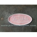 Patch ecusson von Dutch signature ovale rose fond rose pale