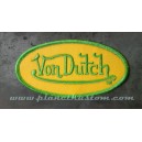 Patch ecusson von Dutch signature ovale vert fond jaune