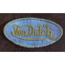 Patch ecusson von Dutch signature ovale doré fond bleu moyen old stock rare