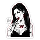 Sticker sexy tattooed girl NB brass knuckle old pin up 32