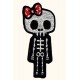 Patch ecusson skull girly kiki rouge bones pin up